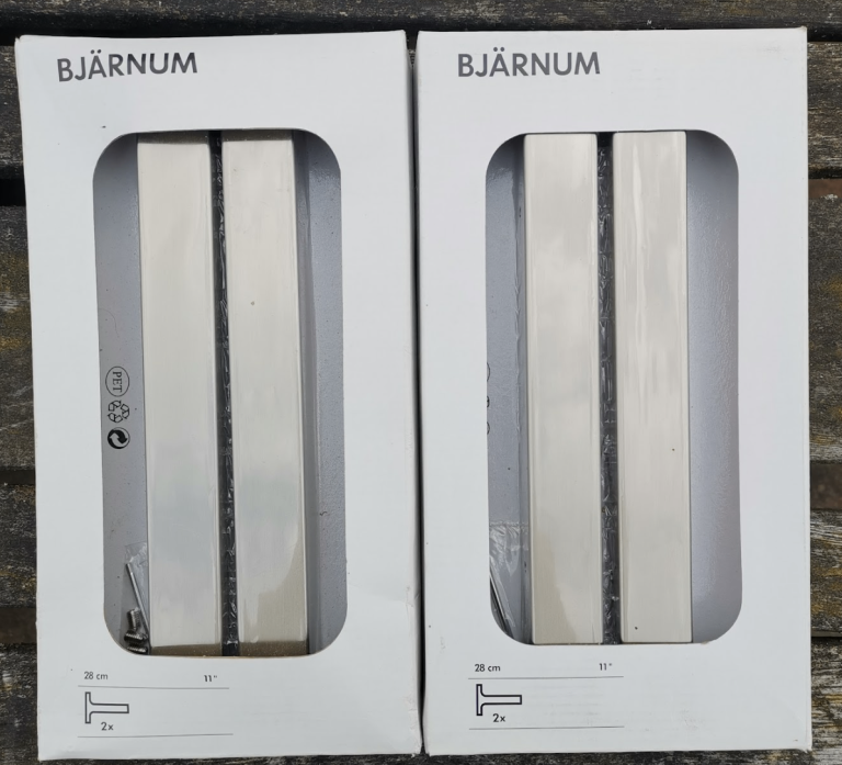 4 IKEA BJARNUM Shelf bracket ends in Stainless Steel