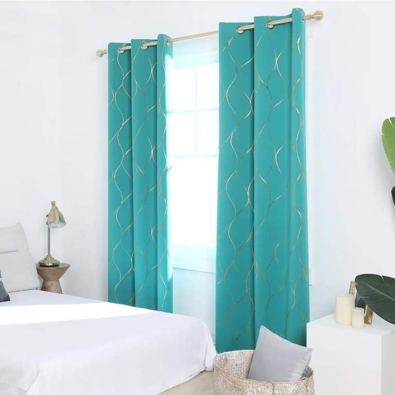 Deconovo Foil Print Blackout Curtains - New