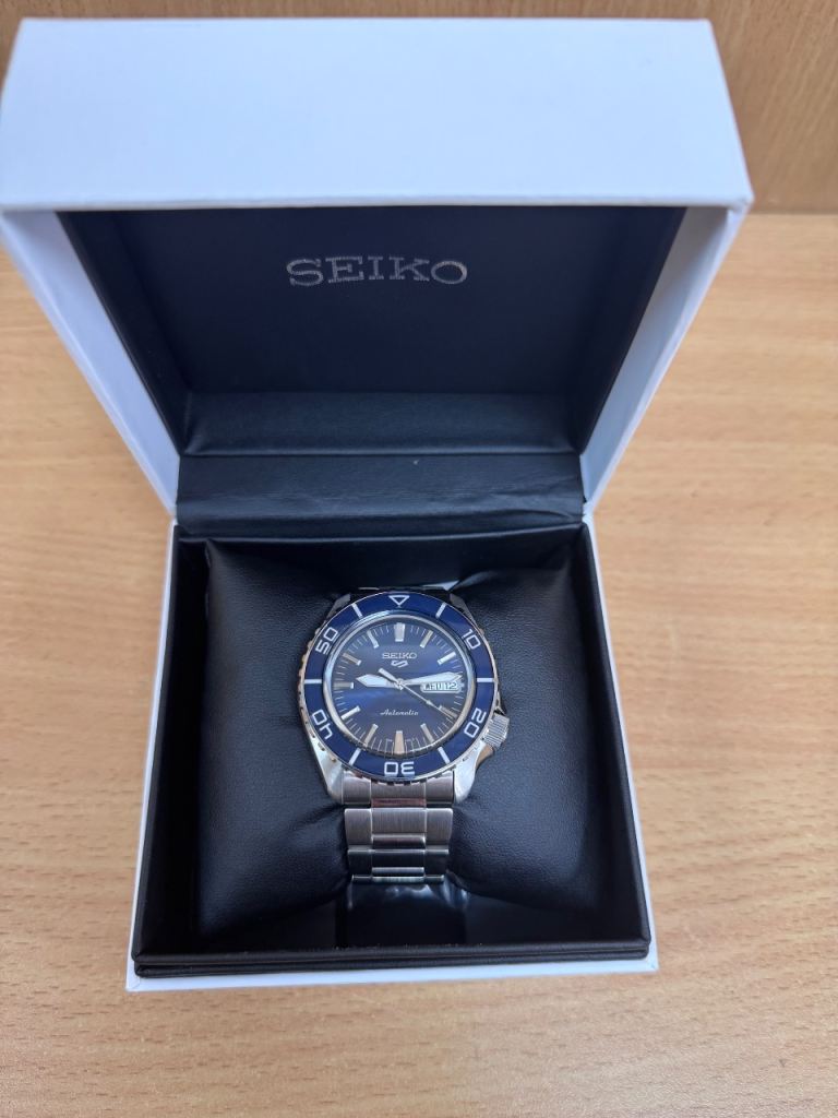 Seiko 5 Sports Automatic Watch - Blue Dial, Stainless Steel