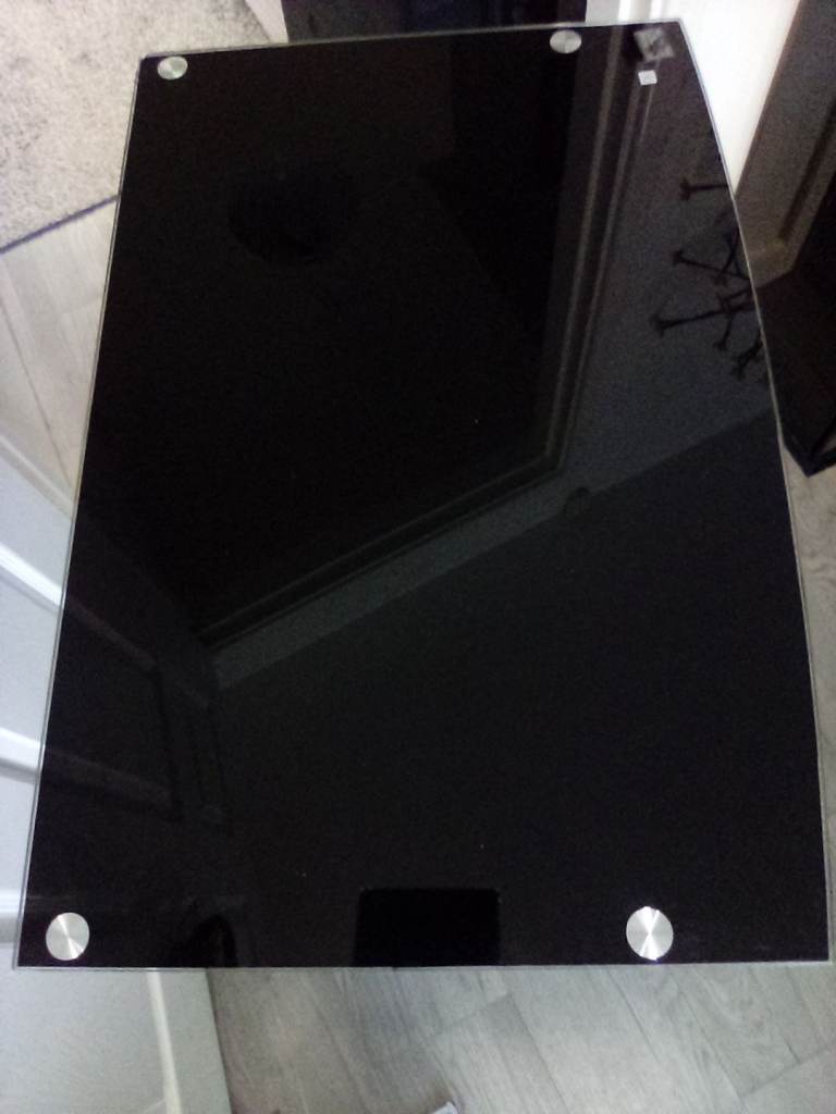 Used compact Black Glass Desk 