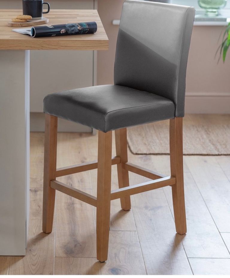 Brand new faux grey leather bar stool 