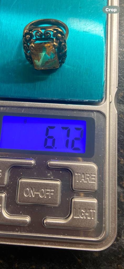 9ct Rose Gold & Citrine large, heavy vintage ring. Size M weight 6.7g coll/del only