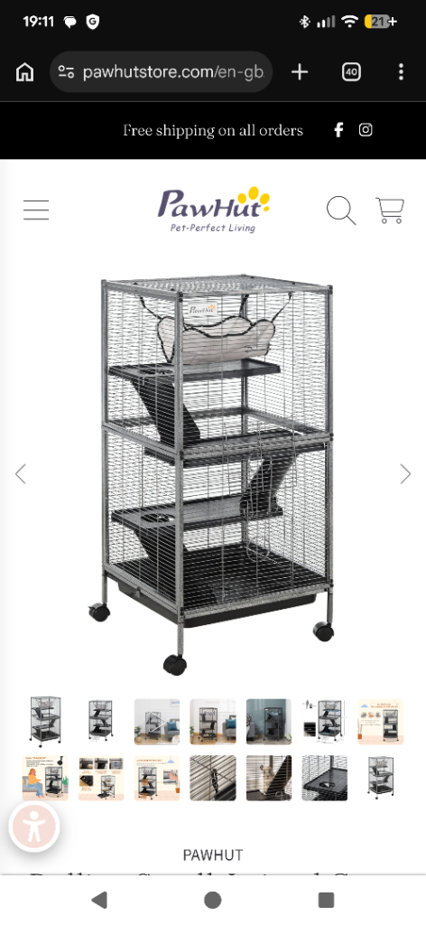 Pawhut rolling cage multi level