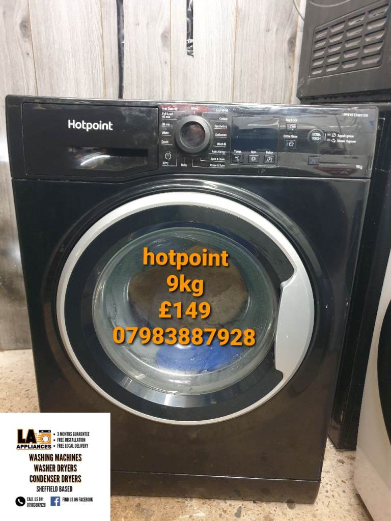 Black washer hotpoint 9kg 
