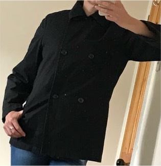 M&S Black double breasted coat size 10