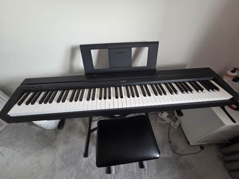 Yamaha P-45B Digital Piano with Stand, Stool & Headphones – Good Condition