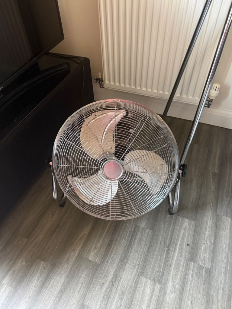 Large Silver Floor Fan - Good Condition