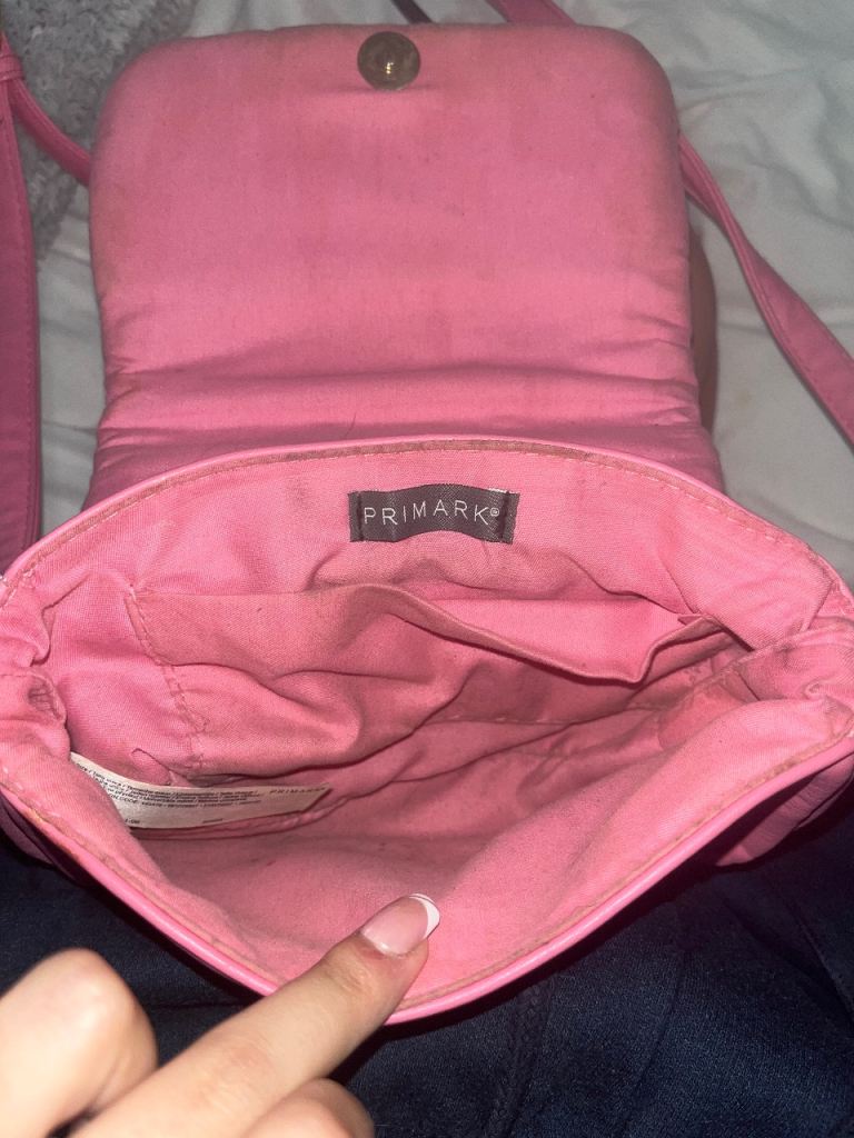 pink hand bag