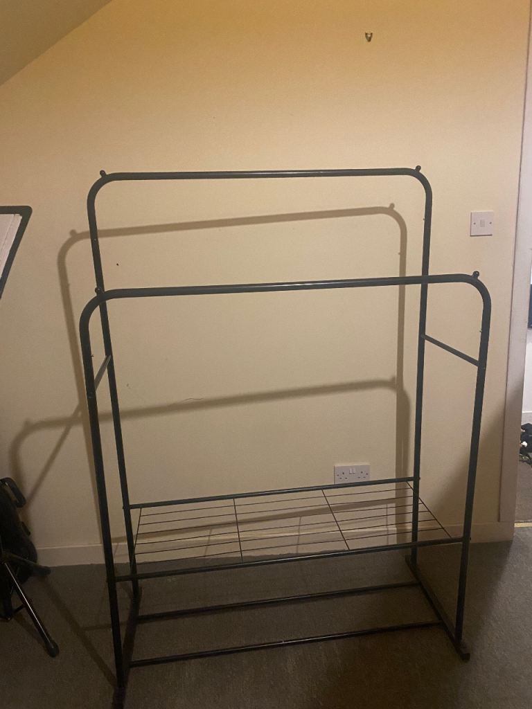 Black Double Clothes Rail 