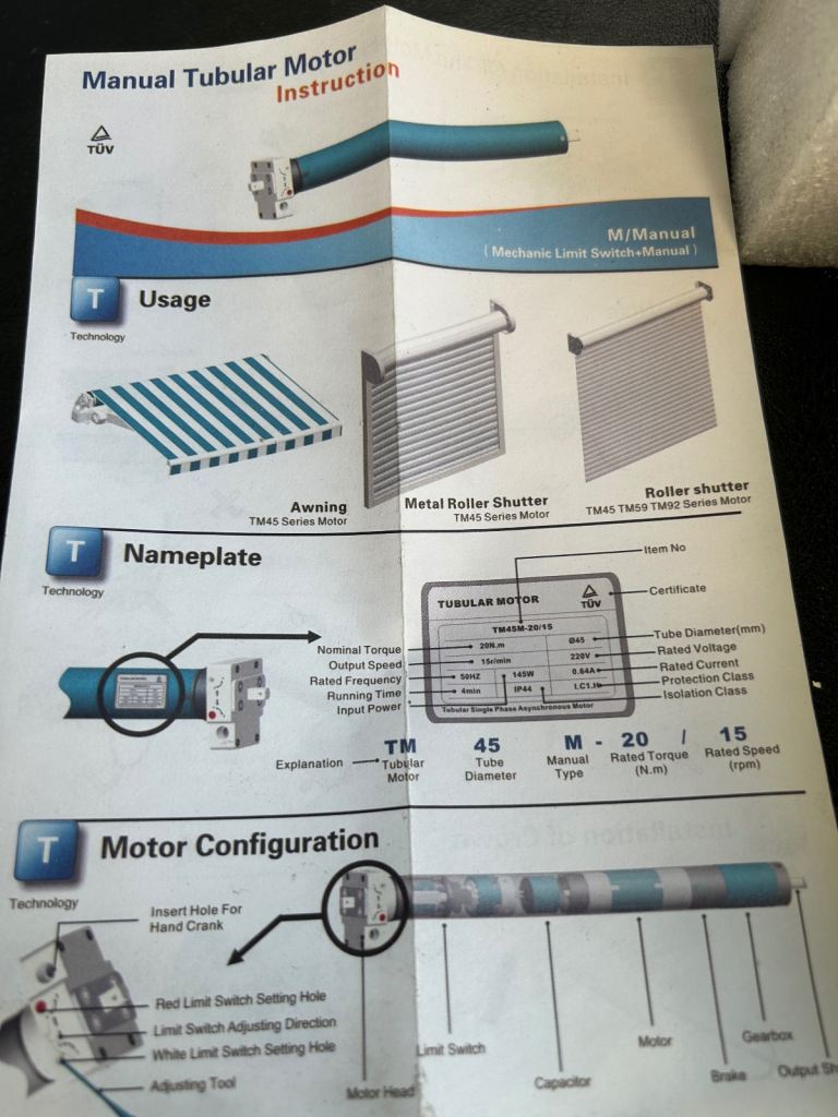 Roll up garage door motor 