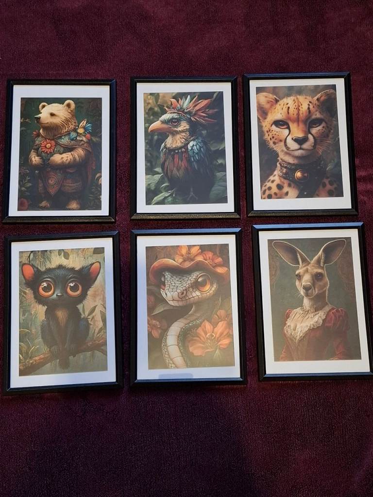 Set of 6 framed prints
