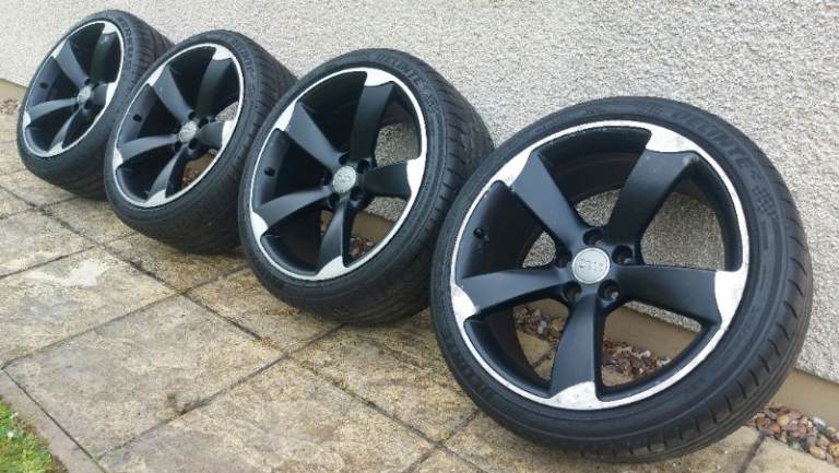 4x Genuine Audi Rotor Deep Concave Alloys 9x19 ET33 5x112 