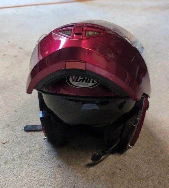 Vcan V270 Bluetooth Motorbike Motorcycle Helmet Size Medium Burgundy 