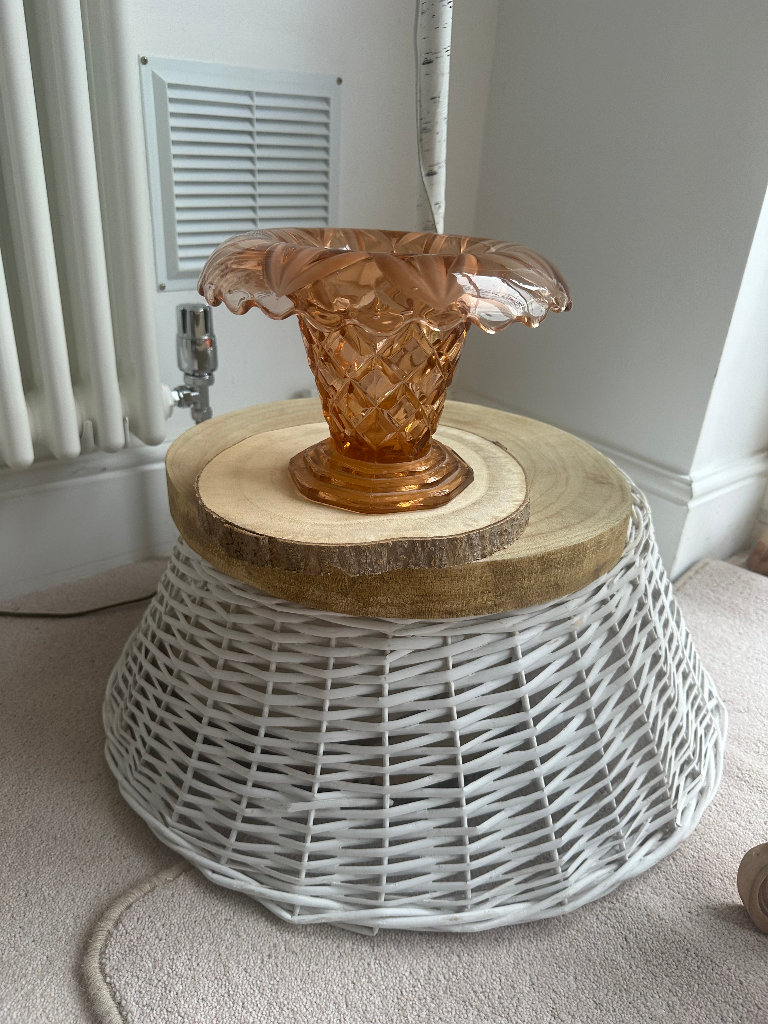 Vintage Art Deco Rose Crystal Vase