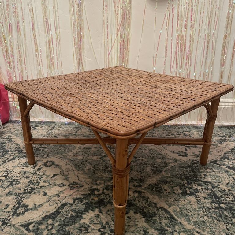 Vintage Bamboo Coffee Table 66x66x36cm