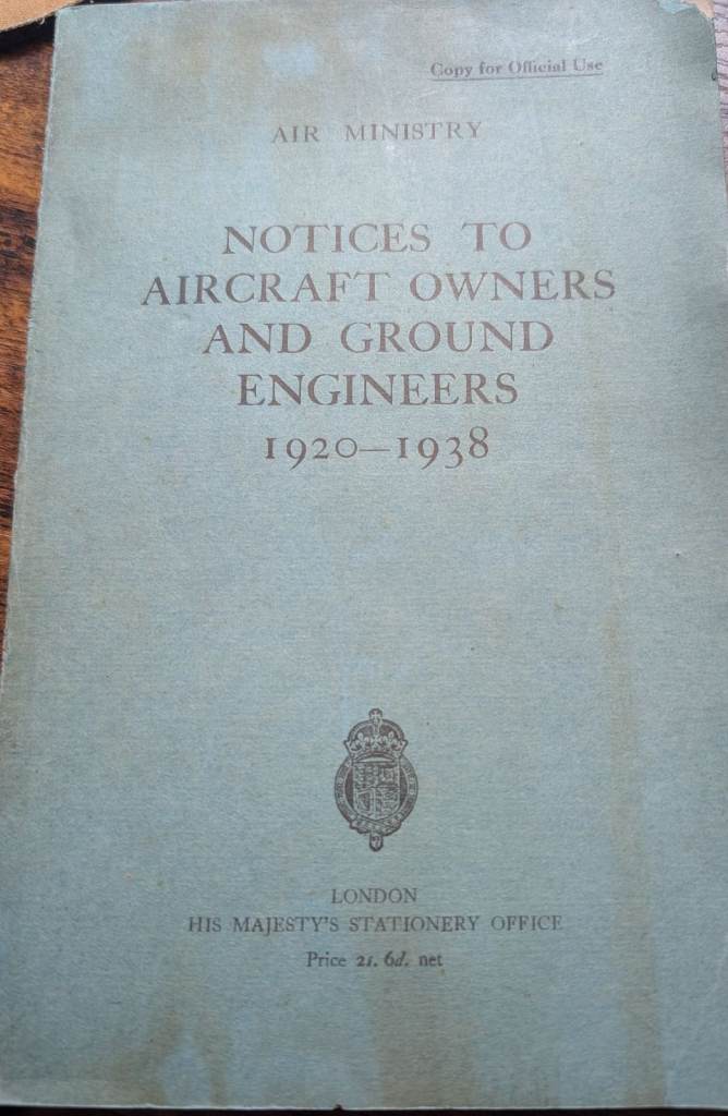 Vintage Notices To Aircraft Owners & Ground Engineers 1920-1938 Dated 1939 HMSO