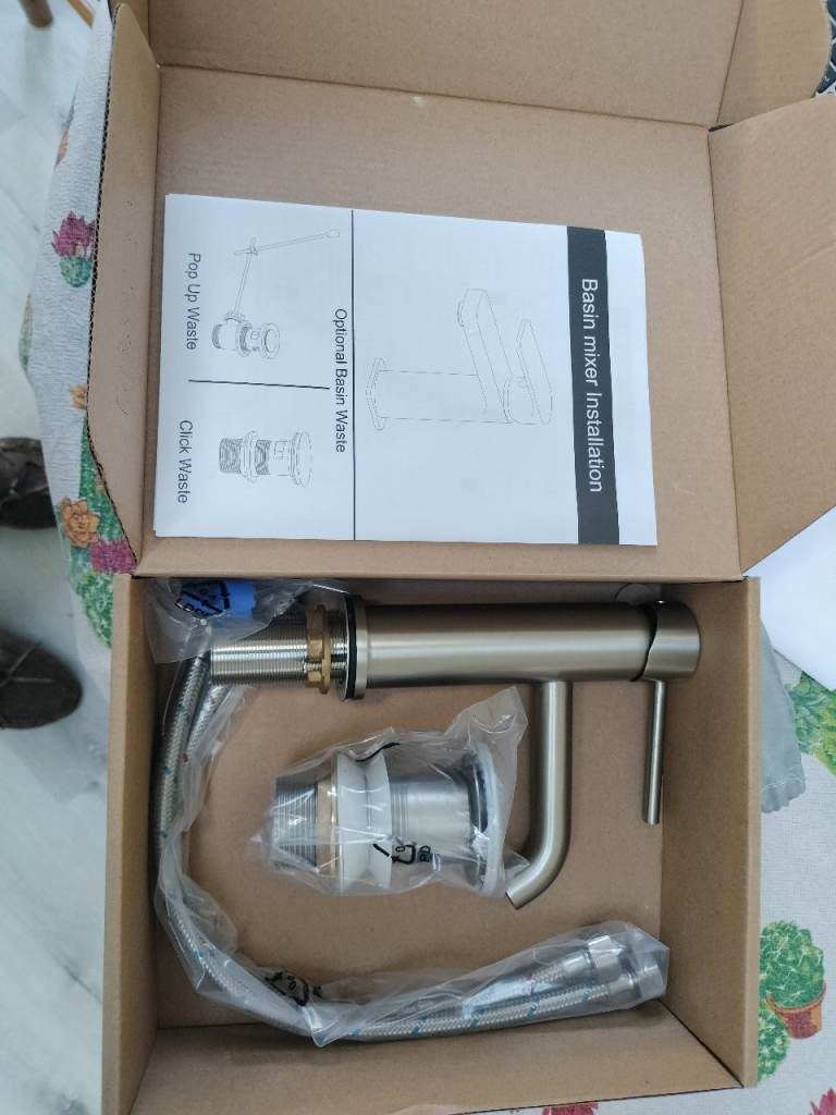 Ezra basin mono brushed nickel mixer tap