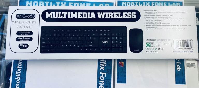 ANG 650 Wireless Keyboard and Wireless Mouse 2 IN 1 Compatible with Windows and macOS systems
