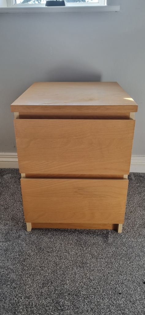 SOLD- IKEA MALM 2 Drawer Bedside Unit