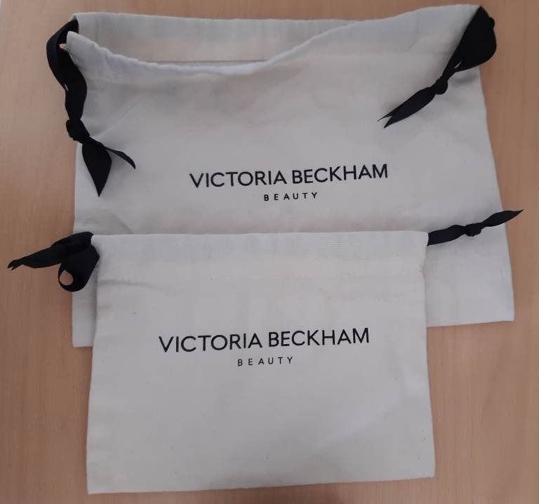 Victoria Beckham Beauty Drawstring Pouches - Two Cream Bags £5