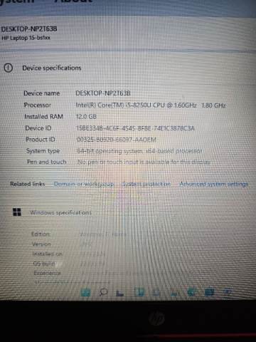 Hp laptop i5 12gb ram 128gb ssd +1tb hdd windows 11 and office