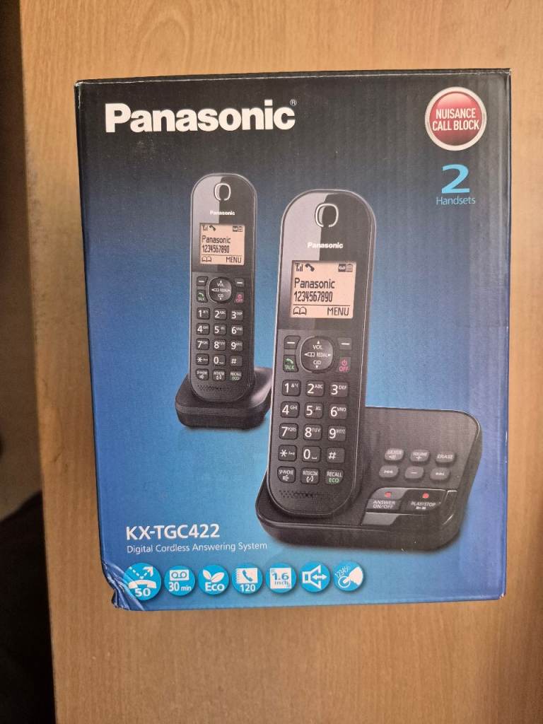 Panasonic KX-TGC422 Digital Cordless Answering System with two handsets. 