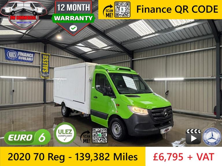 2020 70 Reg Mercedes Benz Sprinter Eu6 314 CDI Fridge Freezer + VAT