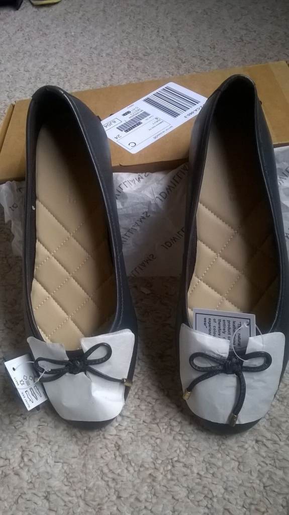 JD WILLIAMS Talia Leather Ballerina Shoes Extra Wide Fit Talia Leather Ballerina NEW RRP £40