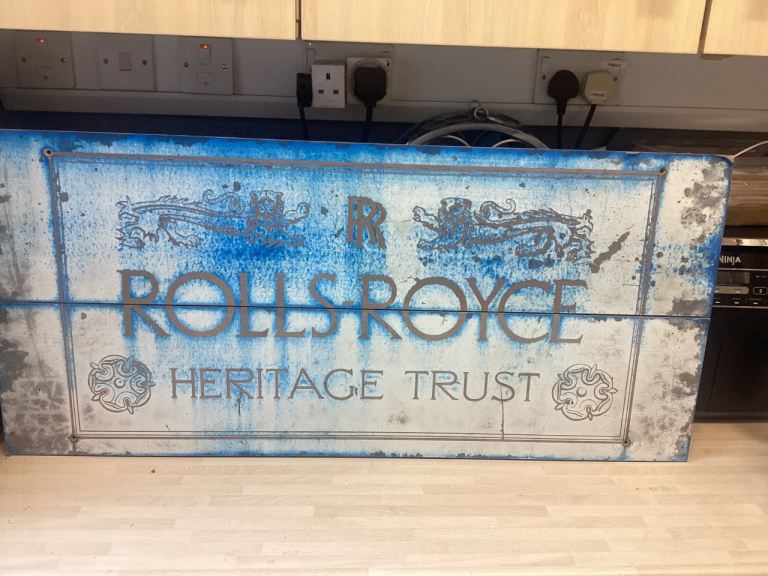 image for Rolls Royce Heritage metal sign approx 39x17.5 inches