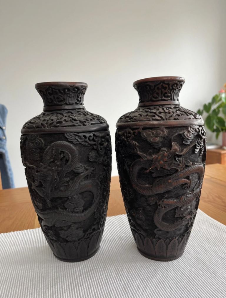 Chinese carved vases