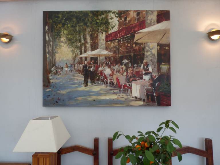 Extra Large Art Wall Canvas Cafe Apres-Midi John Haskins 120cm x 90cm rrp £234