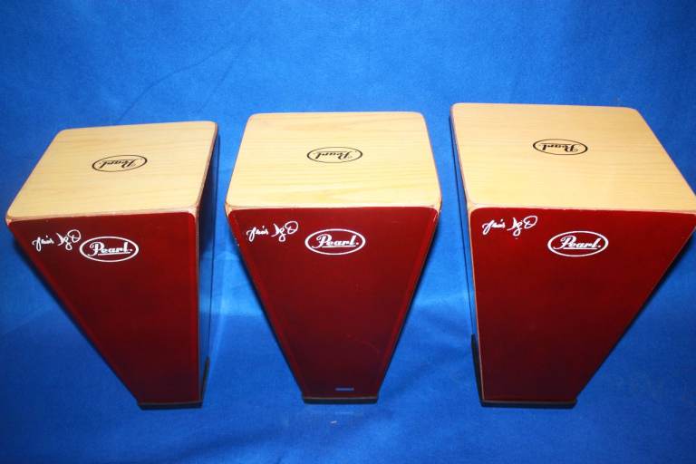 Set of 3 Pearl Jesus Diaz Wedge Cajons ~ With Cases ~ 10in + 11in + 12in ~ All 18in High ~ £325 ono