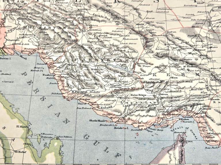Antique 1880s Victorian Map Persian/Qajar Empire Large Atlas Map Lett's ...