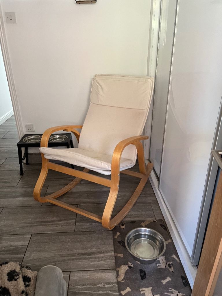 Rocking Chair – Beige, Fair Condition