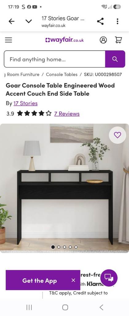 Goar Console Table Engineered Wood Accent Couch End Side Table – New