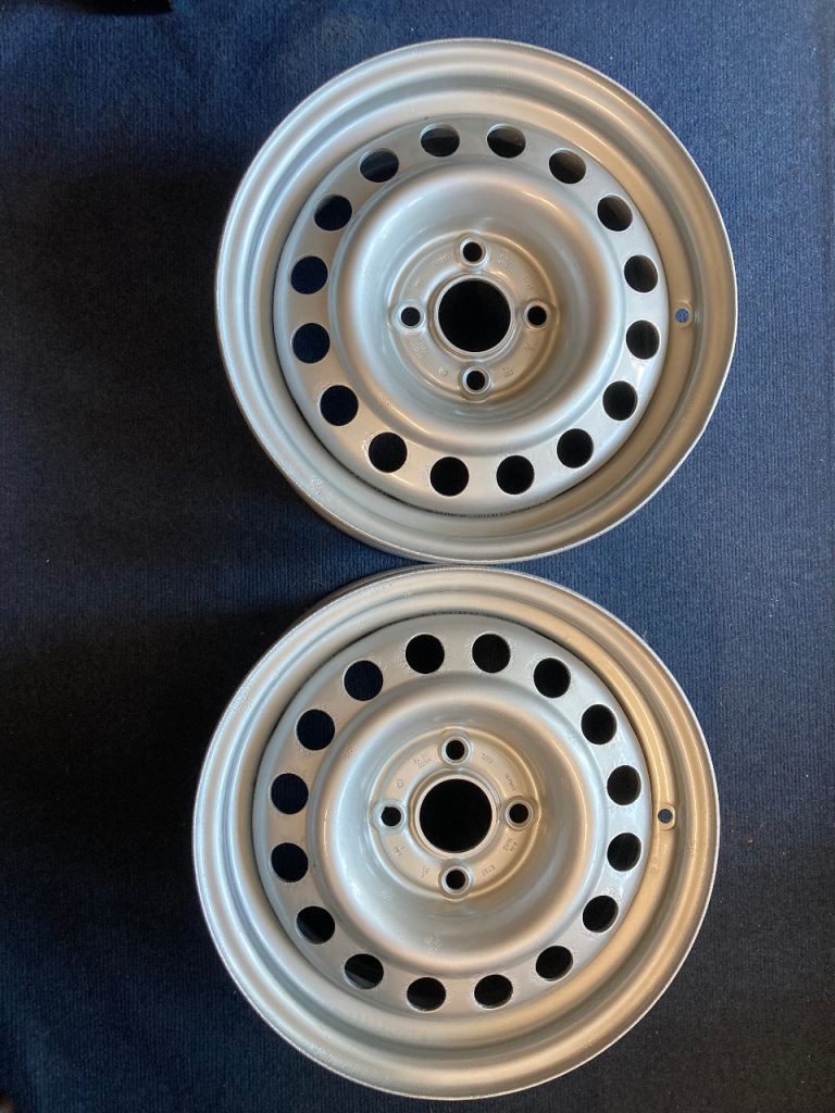 2 refurbished original VW Golf Mk2 steel wheels
