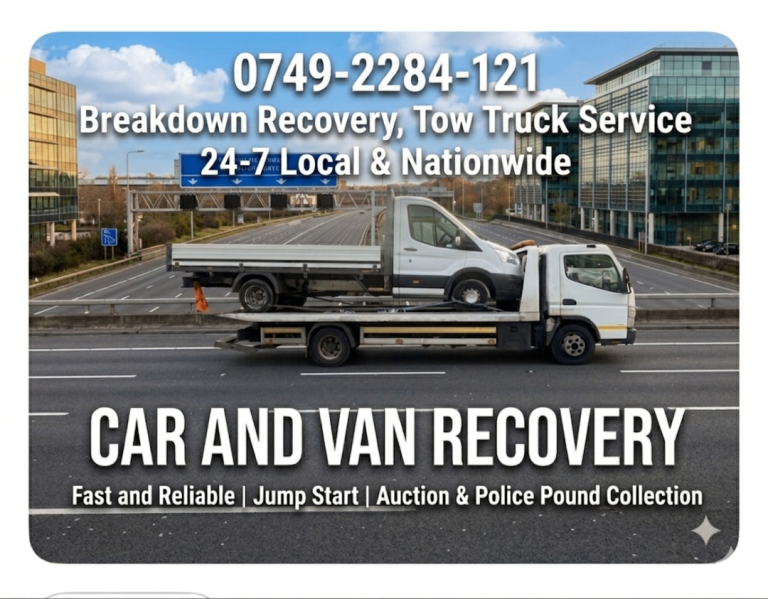 24-7 CAR RECOVERY VAN BREAKDOWN SERVICE VEHICLE TOW TRUCK TRANSPORT JUMP START📍 Lewisham, London