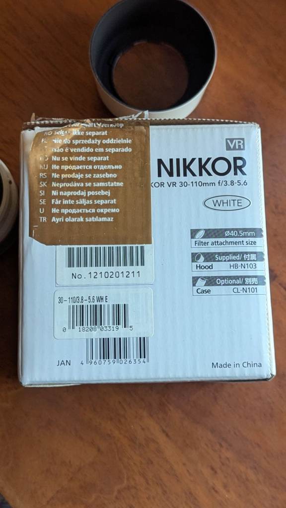 Nikon 1 Nikkor VR 30-110mm f/3.8-5.6 Zoom Lens