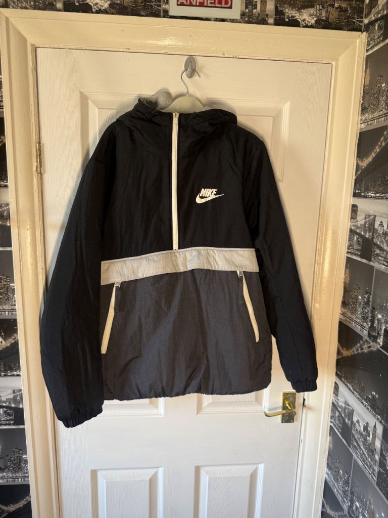 Nike Hooded Jacket – Black and Grey, Size M