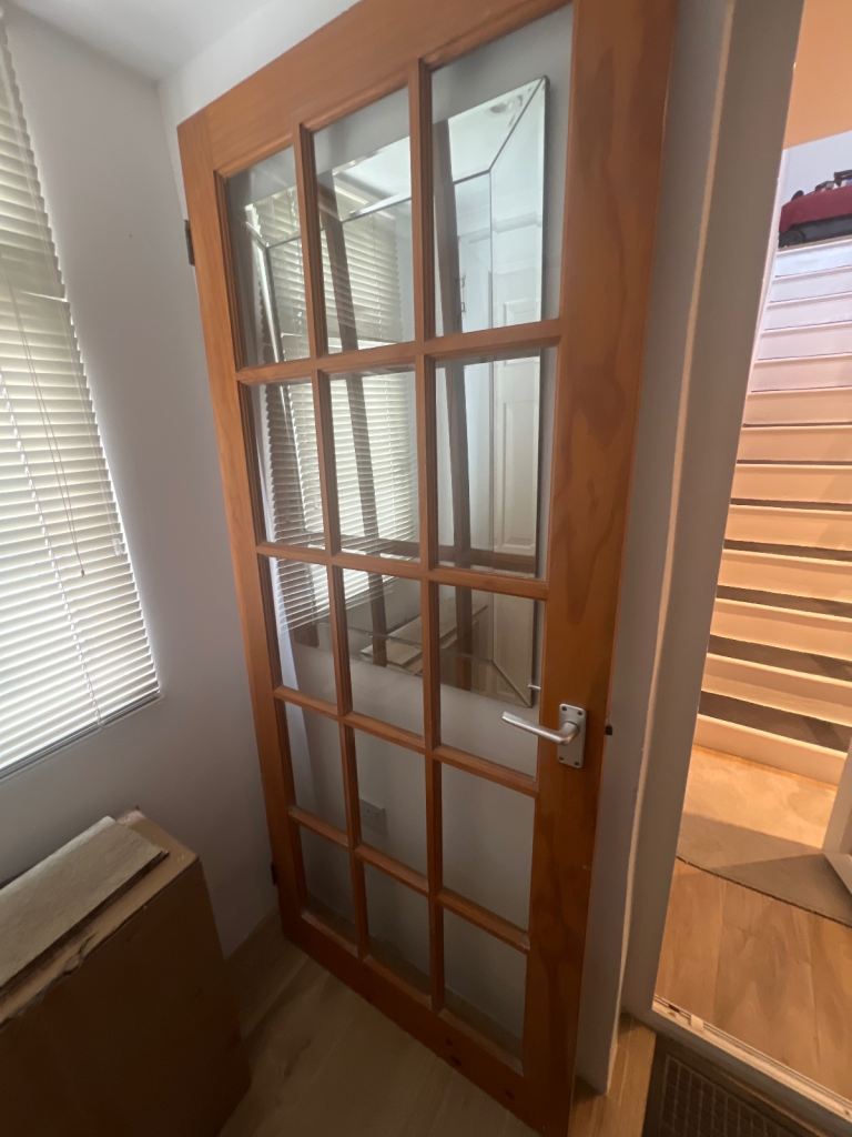 Solid wooden internal glazed door