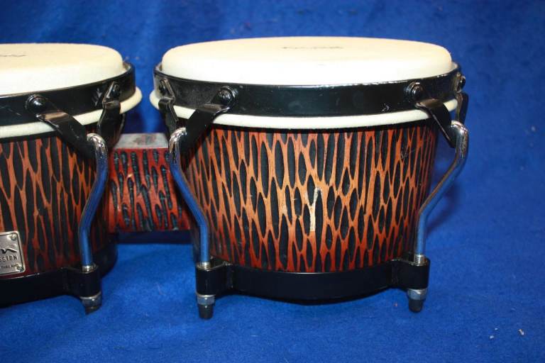 Tycoon Master Handcrafted Original Series Bongos Black Rims 7in + 8.1/2in Great Condition ~ £95 ono