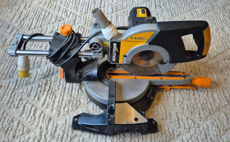 Evolution 110v Multipurpose 255mm (10") Sliding Compound Mitre Saw with TCT Blade  