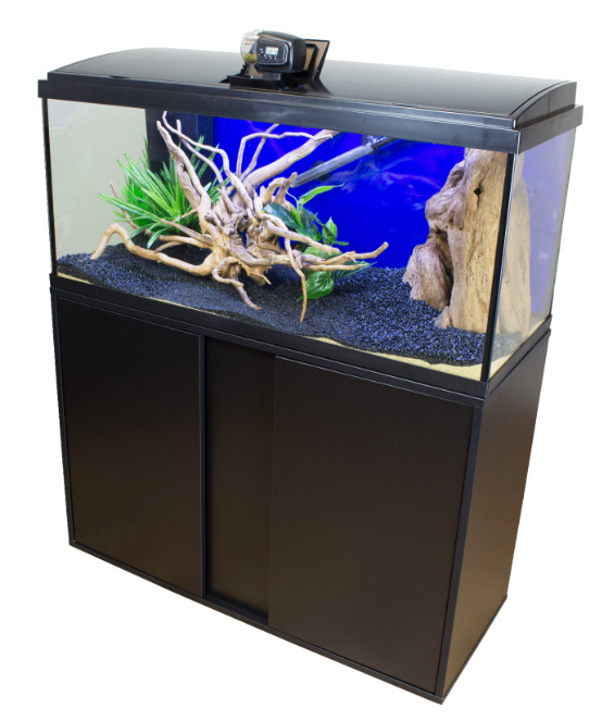 Aquatropic 110 Ltr Fish Tank c/w Black Oak Cabinet Storage Stand 