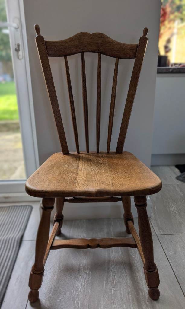 Vintage spindle back wooden dining chair