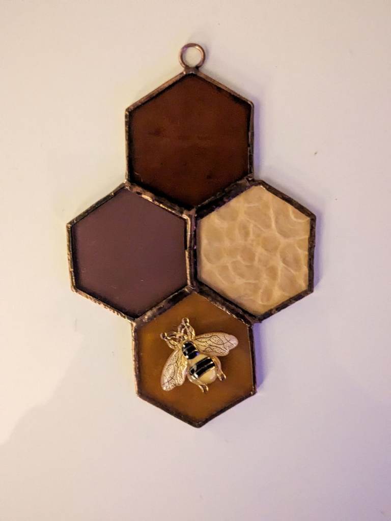 SUNCATCHER STAINED GLASS HONEYCOMB