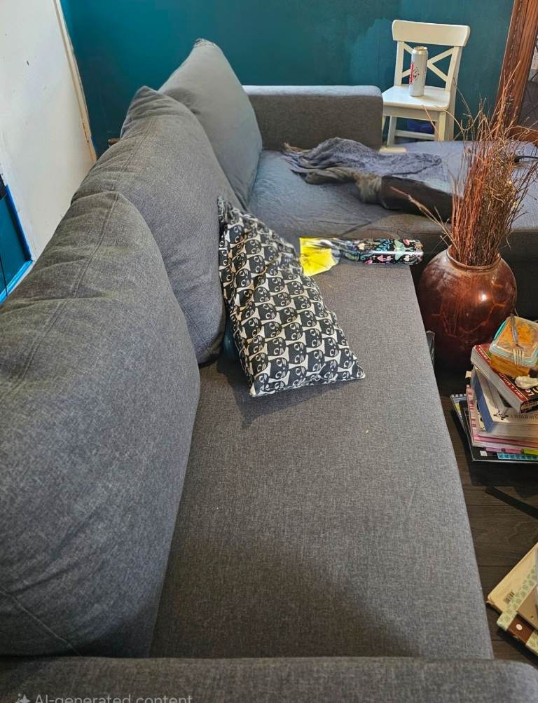 Grey Fabric Corner Sofa 