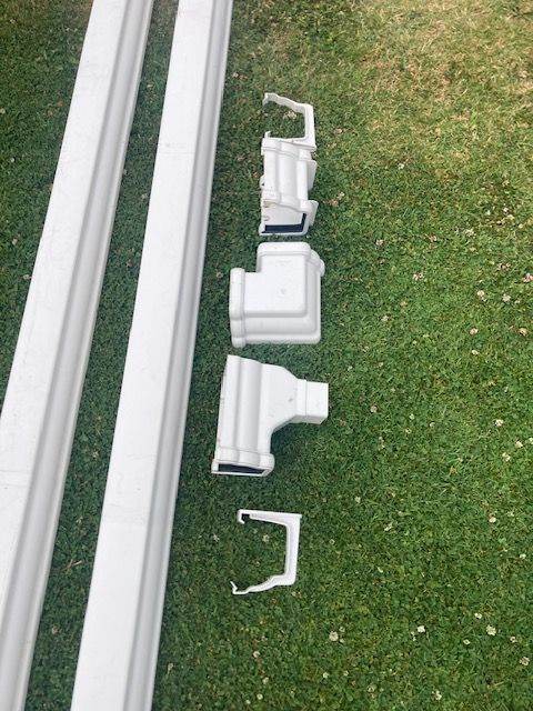 GUTTERING  23 m of used guttering  + fittings   only £25  bargain 