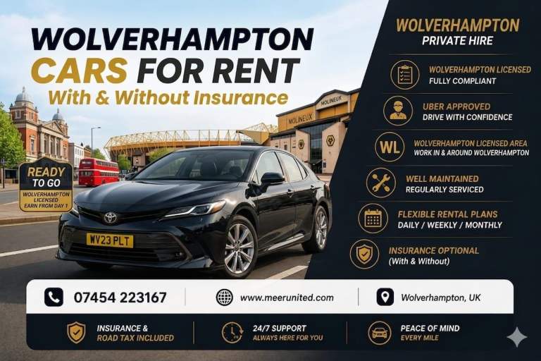 WOLVERHAMPTON PLATED CARS for PRIVATE HIRE TAXI, UBER BOLT PRIVATE CAB OFFICES, DRIVE AND EARN