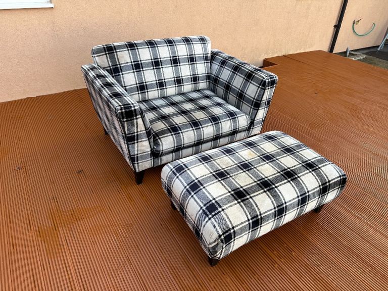 image for Armchair with footstool