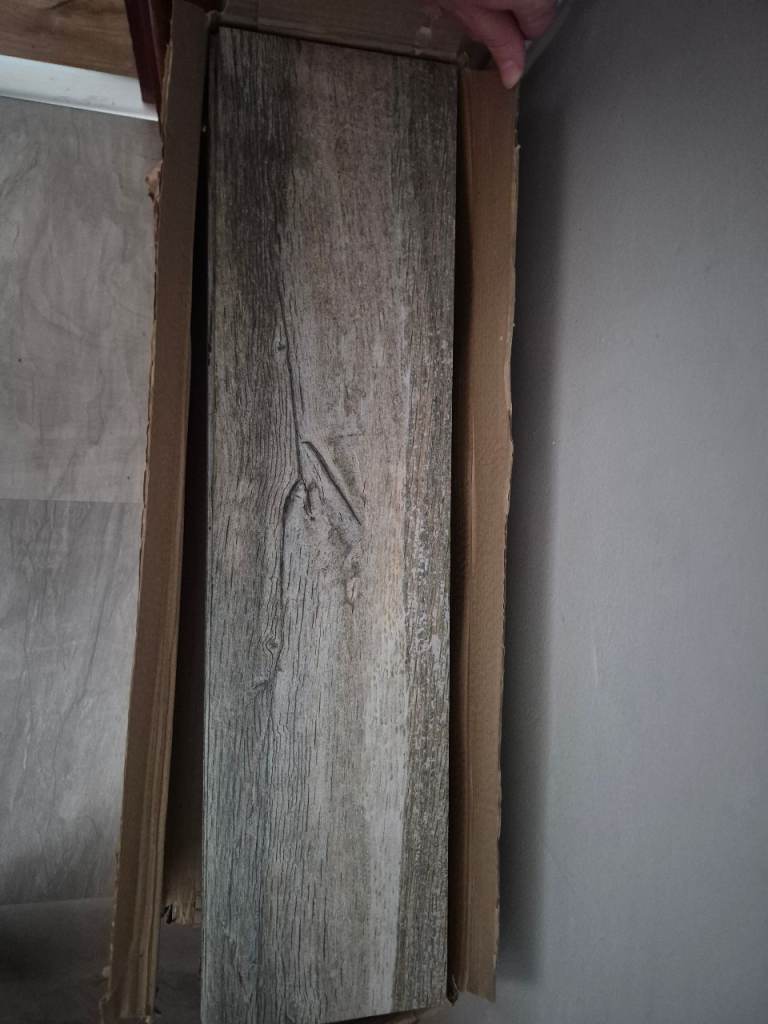 Grey Ceramic Wood Effect Floor Tiles 